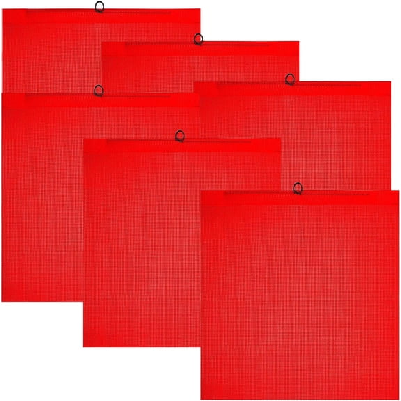 6 pcs trailer safety flag for Trucks Warning Flag with wire loop Safety Flag with wire (red)