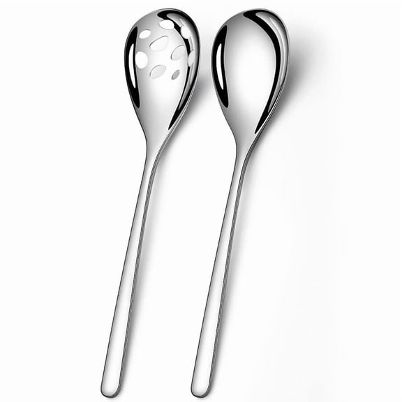 6-piece Serving Set  Stainless Steel Spoons 9.4 Inches Large 3 Tablespoons Slotted