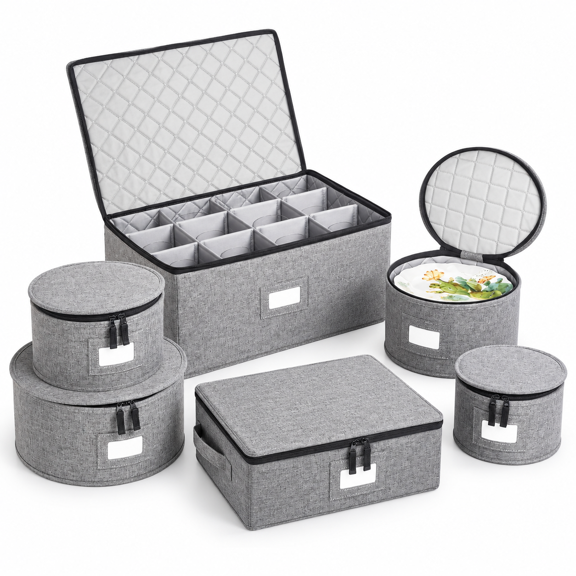 6-piece Storset | Plates Mugs & Wine Glasses Gray