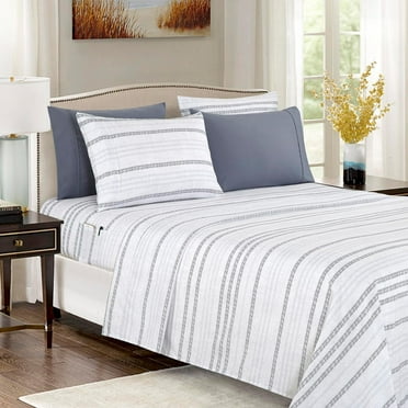 6 piece Ultra Soft Microfiber Bed Sheets & PillowcasesDeep Pocket Sheet Set, Queen, Traci Gray