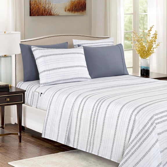 6 piece Ultra Soft Microfiber Bed Sheets & PillowcasesDeep Pocket Sheet Set, Twin, Traci Gray