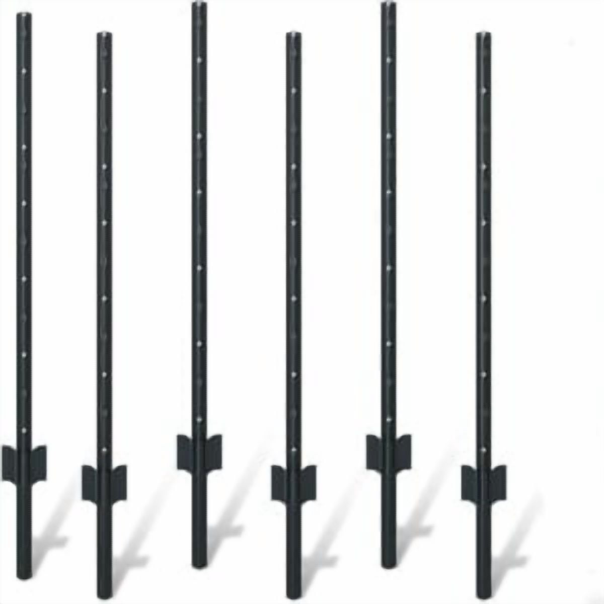 6 piece garden fence post set, 4-foot heavy-duty U-shaped metal posts ...