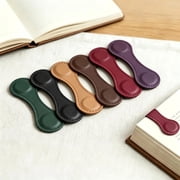 YouAan Magnetic Bookmarks, 6Pcs Leather Page Markers, Colorful Retro Magnet Clips, Reading Gift for Book Lovers (Green, Black, Red, Purple, Coffee, Brown)