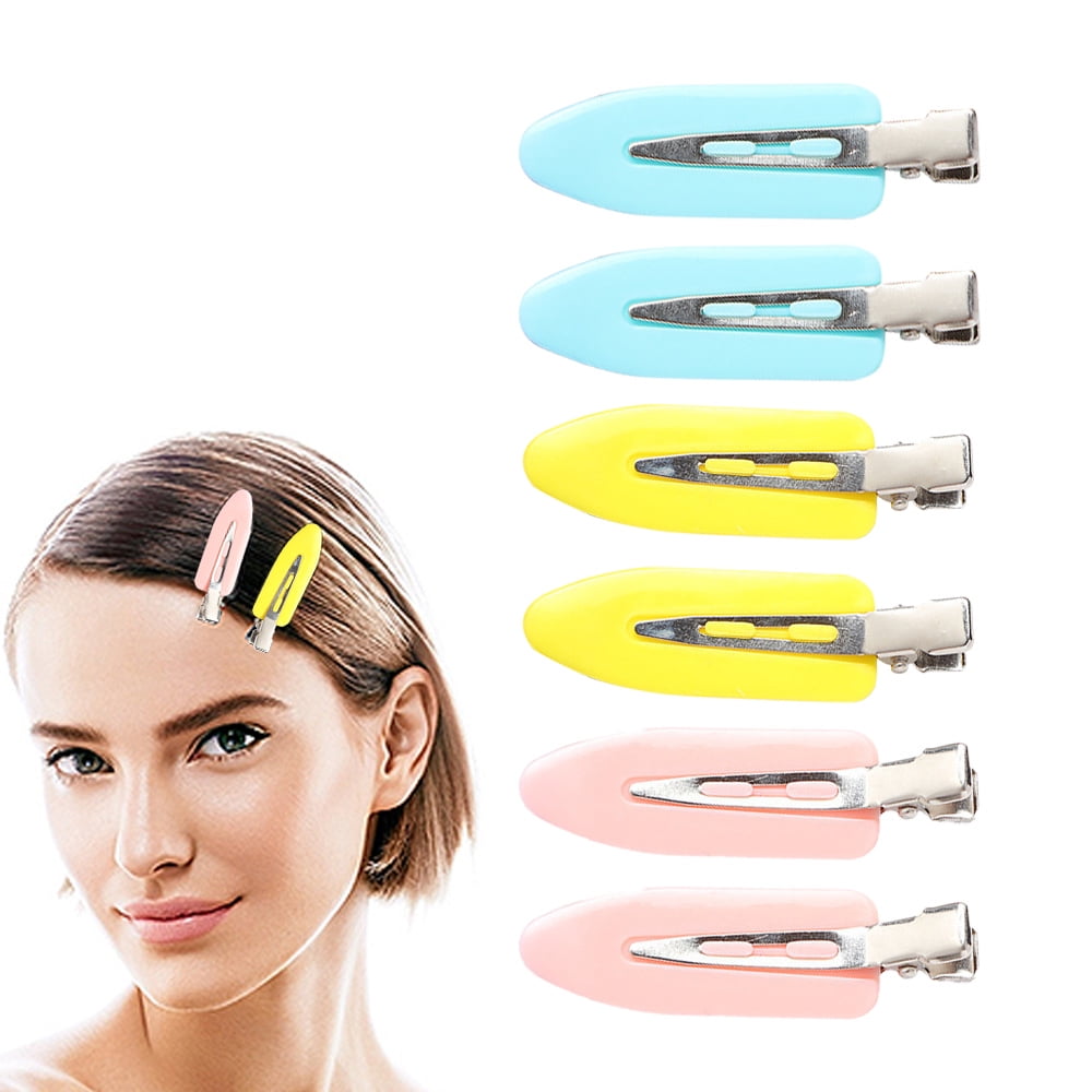 6-piece non-curved hairpin - non-creased and non-dented alligator hairpin for bangs ladies ...