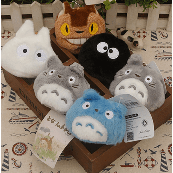 6-piece set My Neighbor Totoro Cat Bus Soot 8CM Plush Doll Figure Toy New!