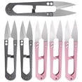 thumbnail image 1 of viviyoo U-Shaped Thread Snips, Stainless Steel Sewing Scissors, 6 Pack, Black and Pink, 1 of 7