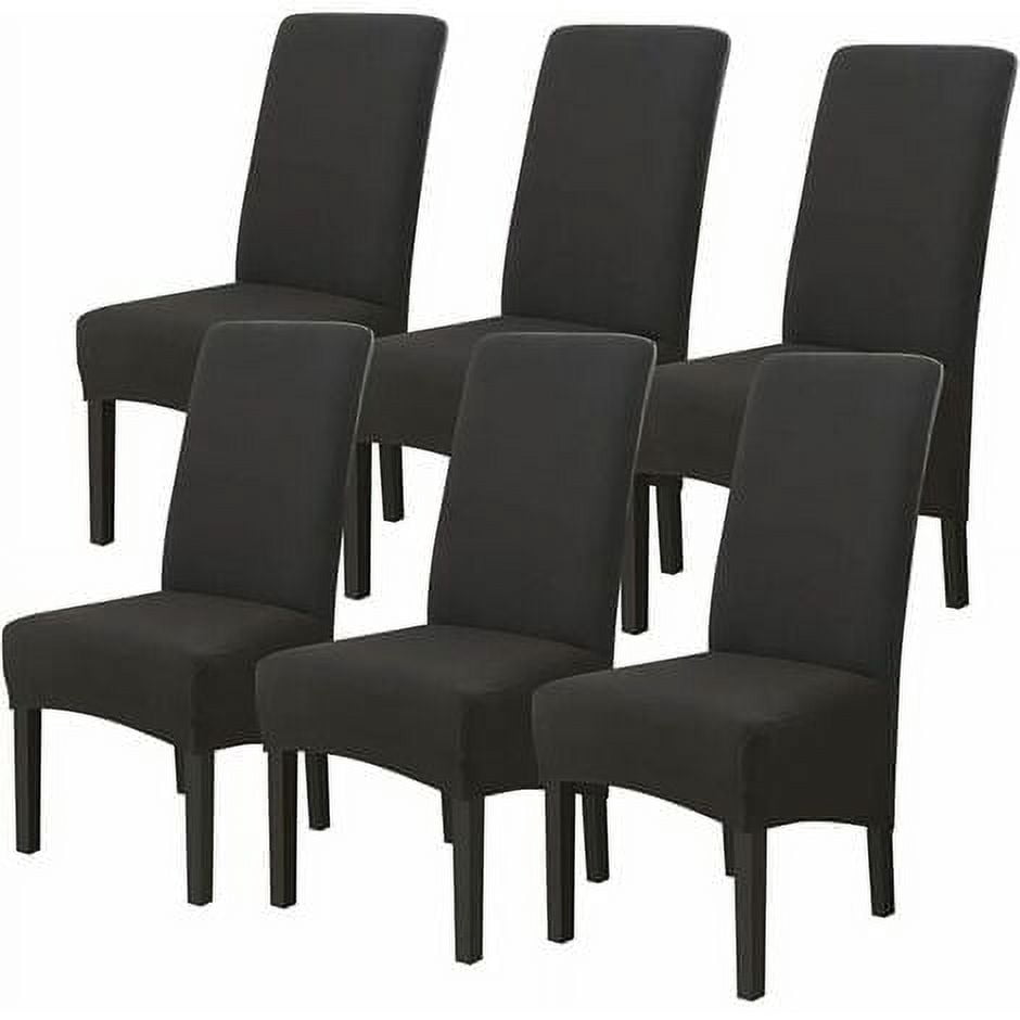 6-piece set of black large-sized chair covers, universal dining room ...