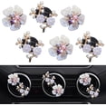 thumbnail image 1 of 6-piece set sparkling flower car air conditioner vent clips, cute daisy car air freshener vent clips car diffuser crystal stone car interior decoration charming diamond car accessories for women girl, 1 of 5