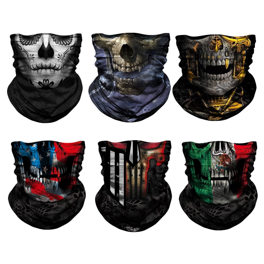 6-piece women's neck cover men's sports outdoor riding mask multi ...