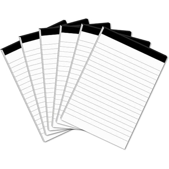6 pieces (4X6 inches), hand tearable horizontal line notebook, 30 ...