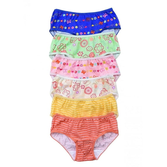 6 pieces Mermaid Polka Dot Princess School Kid Girl 100% COTTON Bikini Panty S/M/L/XL (gp024/029) (MEDIUM, style # GP030)