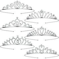 6 pieces Princess Tiara for Women Crystal Tiara Crowns Rhinestone Headpiece Bridal Wedding Headband Birthday Prom Pageant Party Hair Accessories