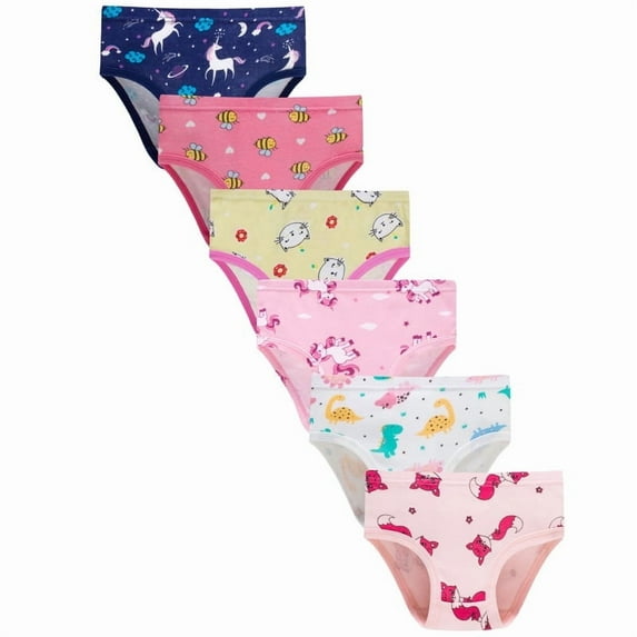 6 pieces The four seasons Little Girls' Soft Cotton Underwear Toddler Undies Kids panties