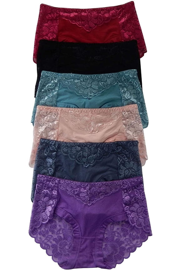 6 pieces Underwear Basic Women Bikini Panty S-XL (Medium)
