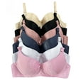 thumbnail image 1 of 6 pieces of Pushup Underwired Butterfly Lace Lady's Gentle Push Up Bra A B C Cup, 1 of 2