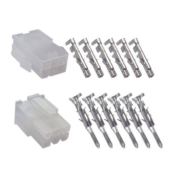 6-pin Wire Connector kit, Suitable for 18-24 AWG Wires, Standard 0.165 inch (4.2 mm) pin spacing, with Male and Female Plugs and Terminal sockets, Suitable for Various Devices, 10 Sets$$Electrical