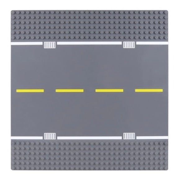 Straight City Roads Baseplates – 6-Piece Set (10x10 Light Grey) | General Jim's Toys & Bricks | GJ-LSSP6
