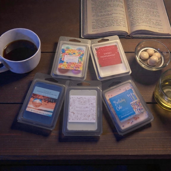 6 pk of Wax Candle Melts- Pina Colada,Tropical Breeze,Obsessed, Sweet Honeysuckle,Smoky Vanilla,Fresh Scent