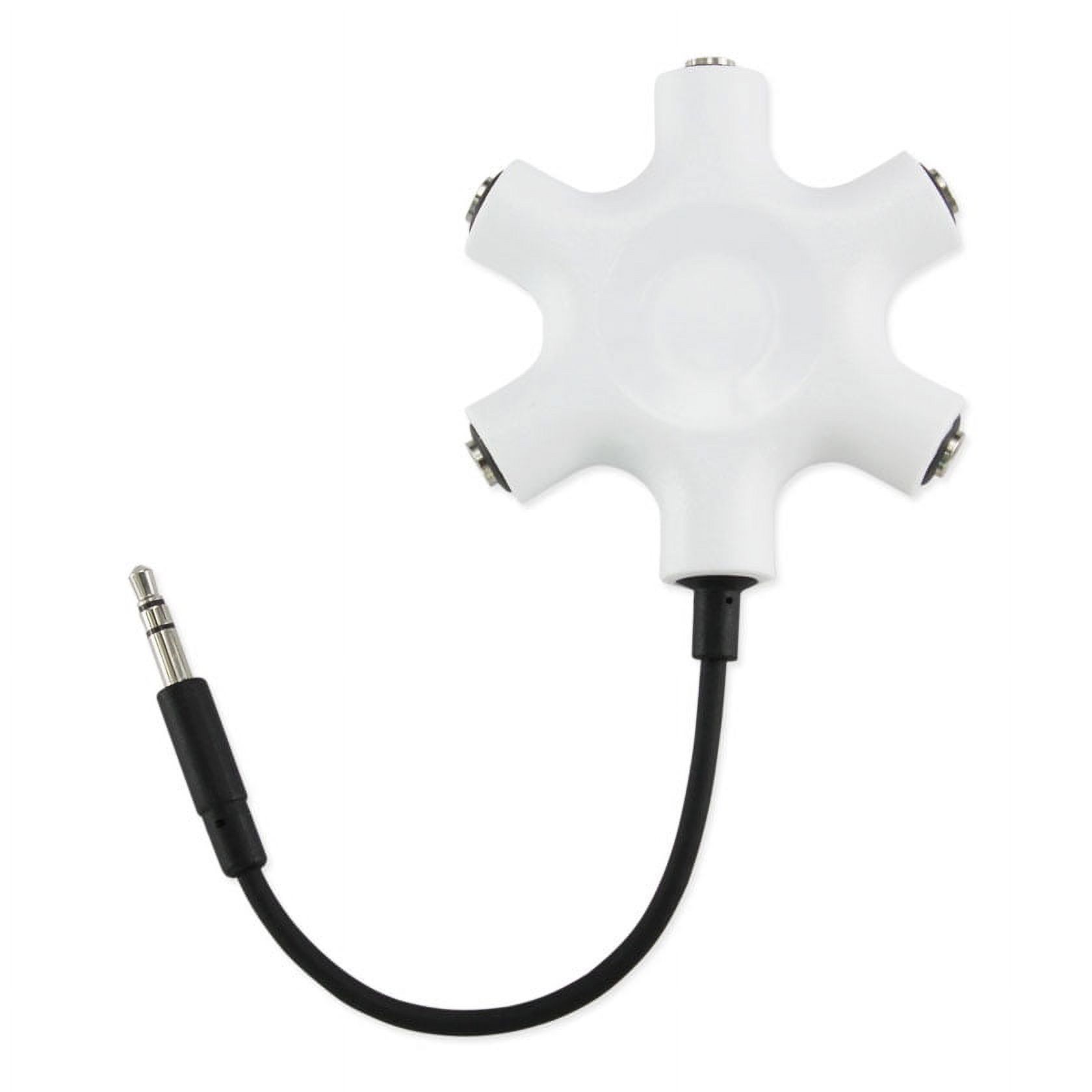 6-port Multi Headphone Splitter With 5 Inches Stereo Jeck Adapter In White - image 1 of 2