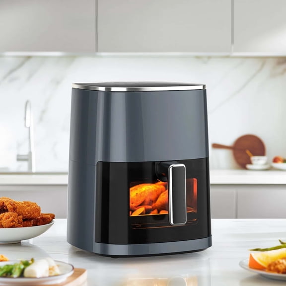 6-quart Capacity Air Fryer, Square 12-in-1 Multi-functional Eco-friendly Cooking Appliance, with A Viewing Window and LED Control Panel