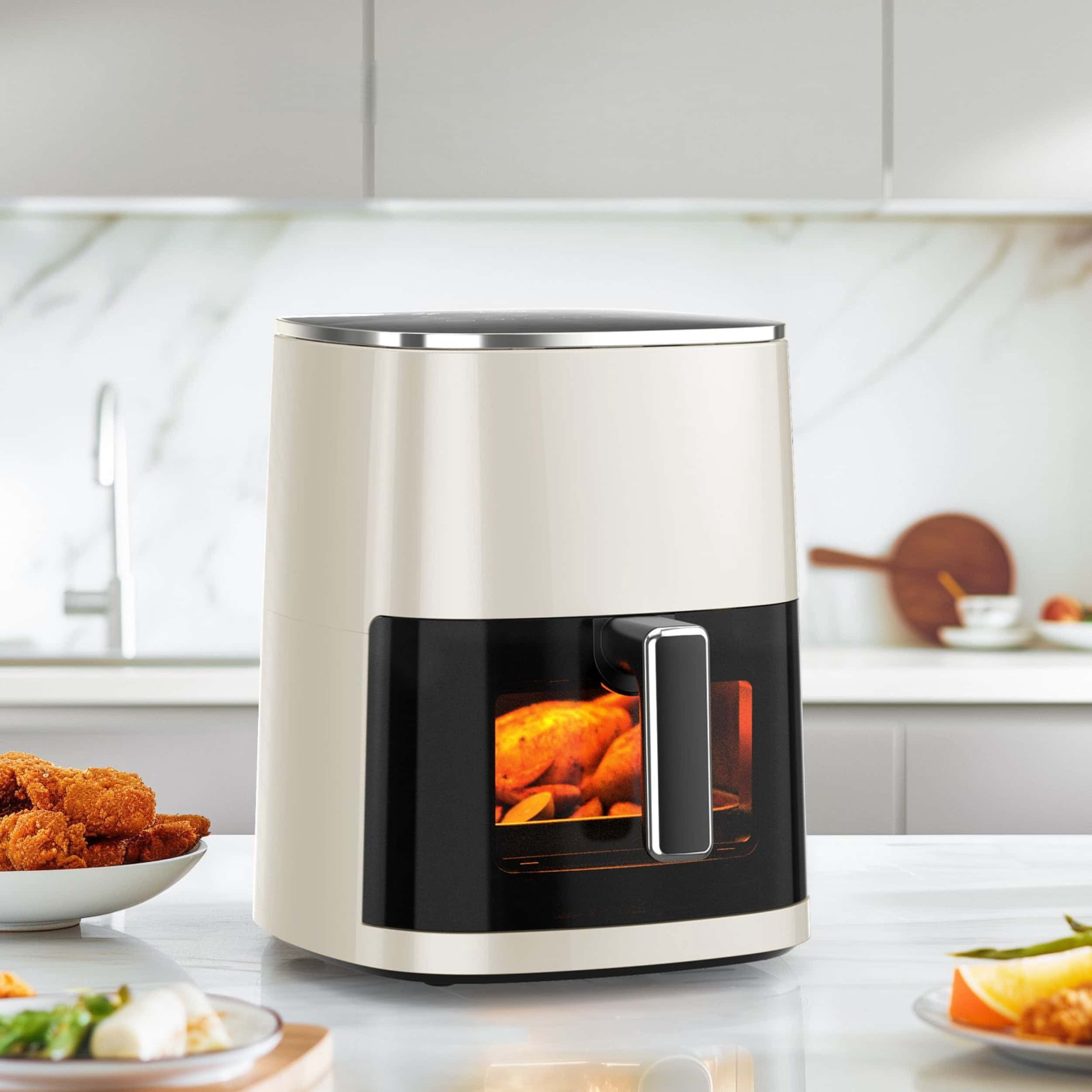 6-quart Capacity Air Fryer, Square 12-in-1 Multi-functional Eco-friendly Cooking Appliance, with A Viewing Window and LED Control Panel