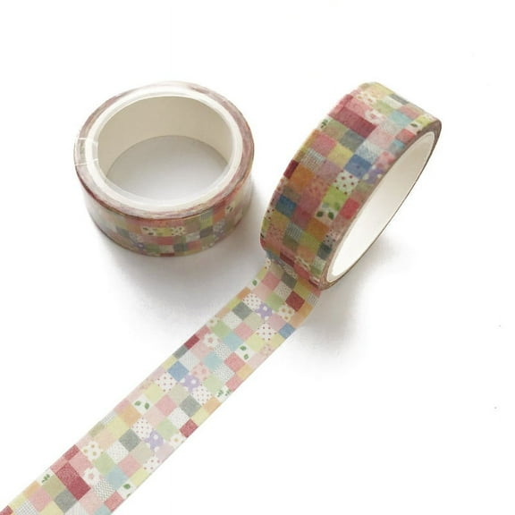 6 roll DIY Scrapbook Decorative Adhesive Tapes Tartan 15mm 5m/roll