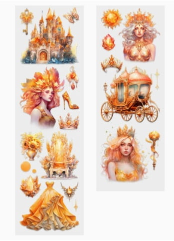 6 rolls - Dreamy Tale Series Washi Tape: Fantasy Girl Character Journaling Material Recycling Sticker