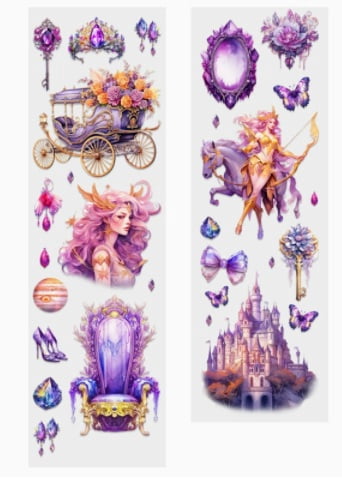 6 rolls - Dreamy Tale Series Washi Tape: Fantasy Girl Character Journaling Material Recycling Sticker