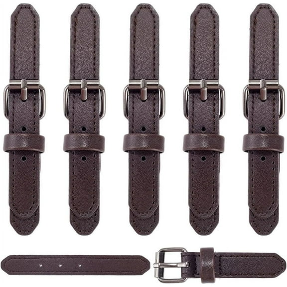 6 set Imitation Leather Alloy Button-down Metal Buttons for bag Making Coconut Brown 11.9~14.9x2.15x1.45cm