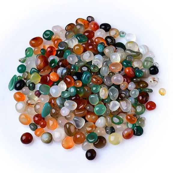 6 set Natural & Dyed Agate Tumbled Chips for Home Crafts Projects and Flower Pot Fish Tank Decoration 3~5mm