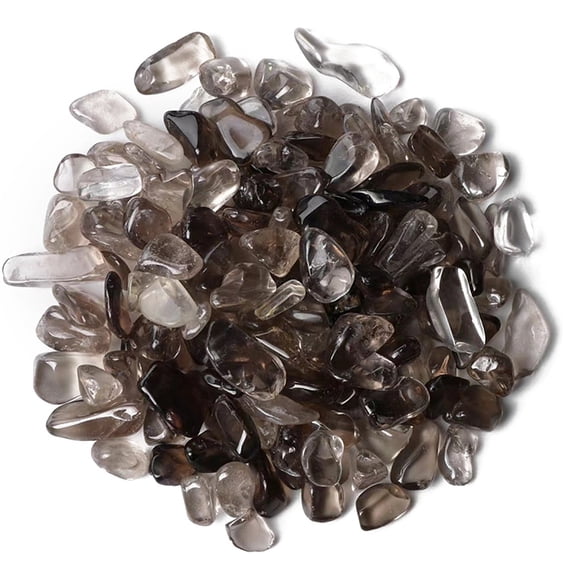 6 set Natural Smoky Quartz Tumbled Chips for Home Crafts Projects and Flower Pot Fish Tank Decoration 3~5mm
