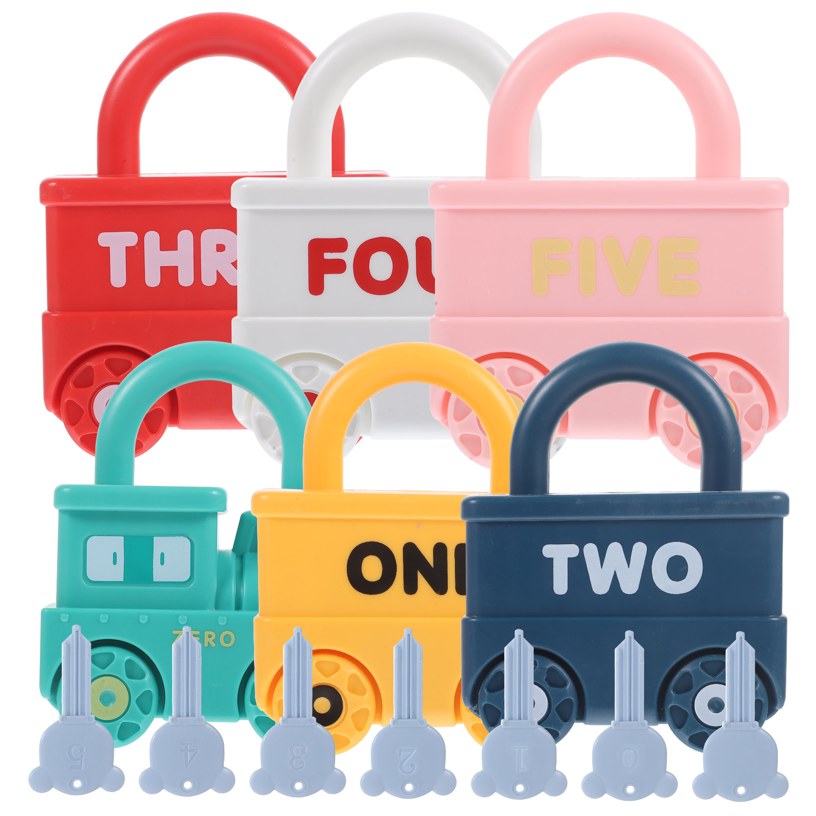 6 set of Kids Unlock Toy Number Matching Lock and Key Toy Preschool