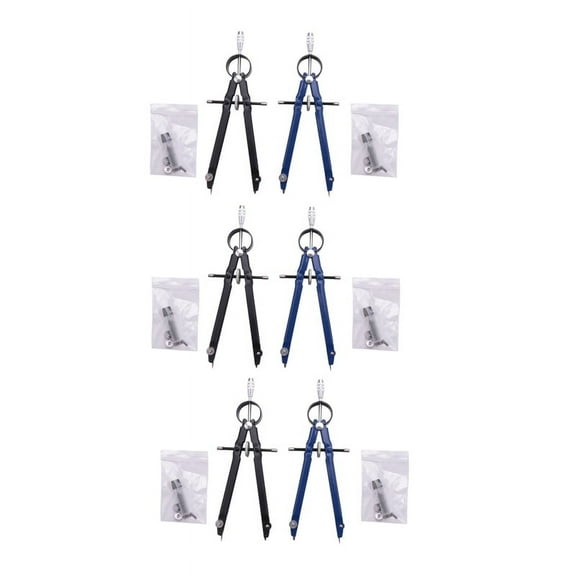 6 set x Spring metal compass-Blue & black