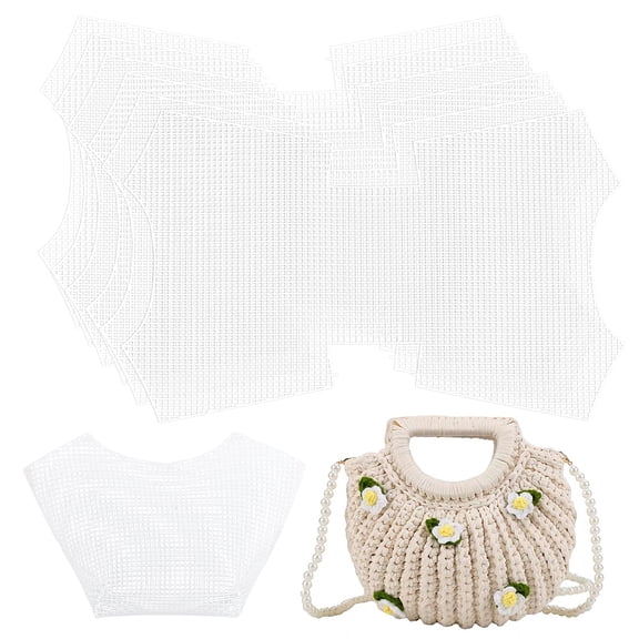 6 sets Clear Mesh Plastic Canvas Sheets for Embroidery Blank Needlepoint Canvas Sheets for Crochet bag Making DIY Purse Stitch Kits for Acrylic Yarn Knit Crochet Projects 51x32.1cm