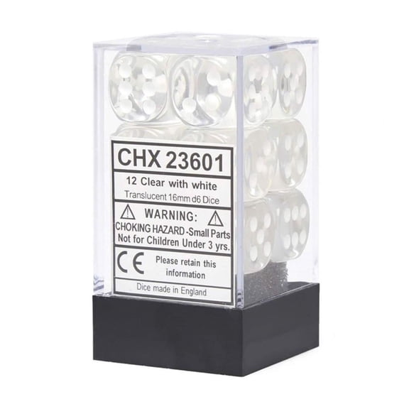 6-sided Dice: Translucent Clear by Chessex