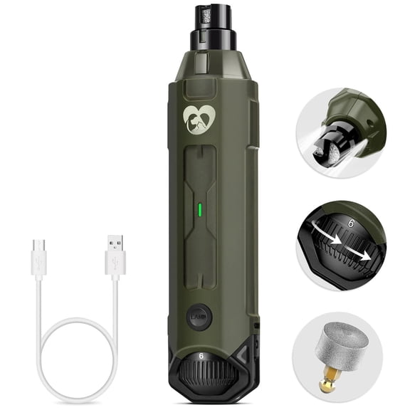 6-speed Dog - Newest Enhanced Pet Super Quiet Rechargeable Electric Trimmer Painless Paws & Smoothing Tool For Large Medium Small Dogs (army Green)