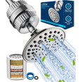 thumbnail image 1 of 6-stage high-pressure filter shower head combination, detachable rain shower head with 20-stage shower head filter, for hard water - removes chlorine and harmful substances, chrome color, 1 of 4