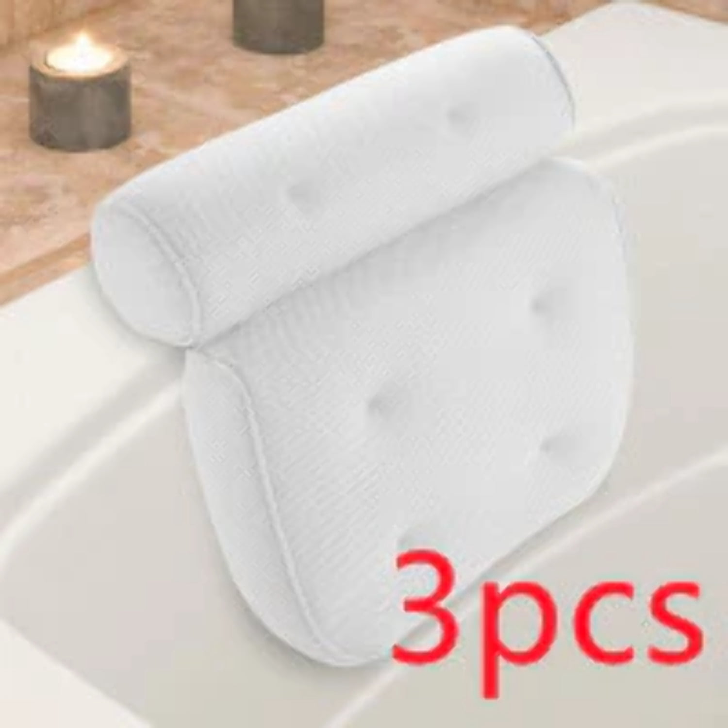 6 suction cups bath pillow 3D net bathtub pillow - Walmart.com