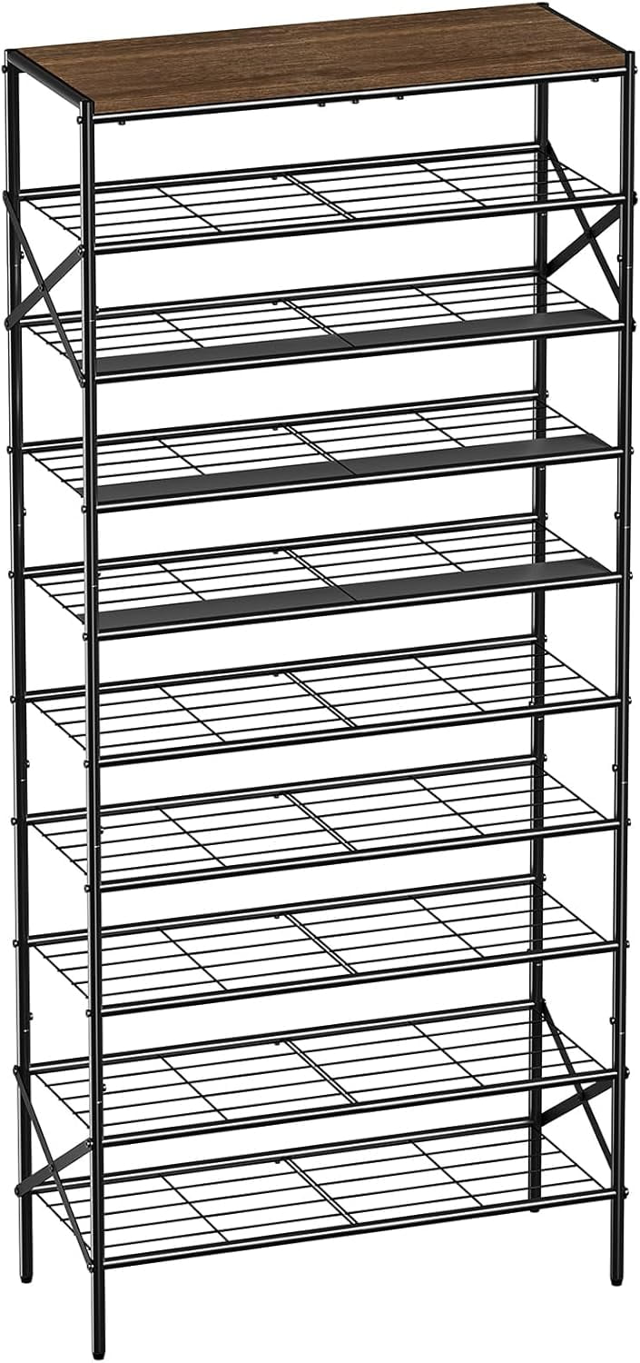 Brown Racks 6-tier Metal Shoe Rack Organizer Shoe Storage for Entryway 18-24 Pairs ...