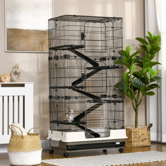 6-tier Platform Rolling Small Animal Rabbit Cage for Hamsters, Chinchillas & Gerbils with a Large Living Space