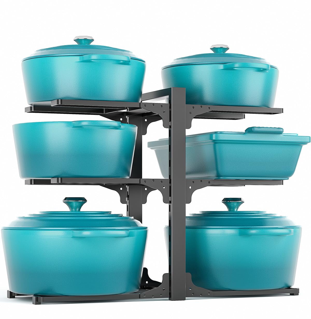 6-tier Pots And Pans Organizer Under Cabinet 13.78" Height Heavy Duty ...