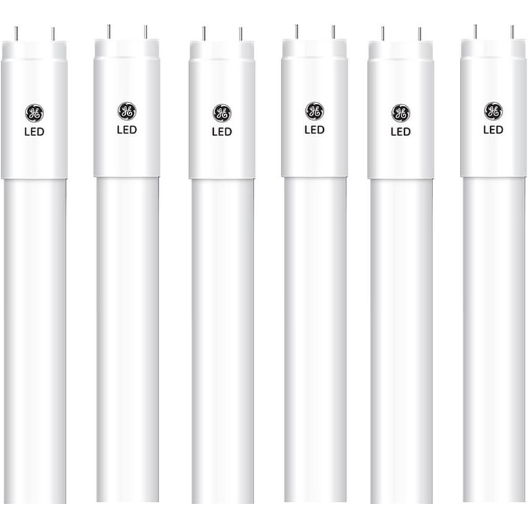 6 tubes GE 35911 Closet and Laundry LED T8 Linear Bulb 48 inches 15 Watt cool white 5000K Plug and Play Type A Replaces 32W T8 Fluorescent Lamp Walmart