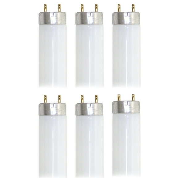 (6 tubes) GE 72137 - F25 T8 Linear Fluorescent, 22 Watt 3500K, 36 inch tube, Neutral White, Extra Life, T8 Fluorescent lamp