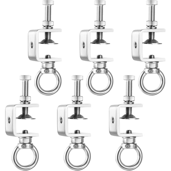 6 type clamps, stainless steel beam clamps with 8 stainless steel threaded rings, beam design cable hangers universal bench vise pipe hangers for metal installation home use