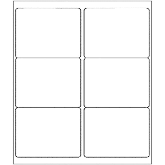 6 up 3-1/3 x 4 Sticker Labels Shipping Address for Laser & Inkjet Printers, 100 Sheets, Total 600