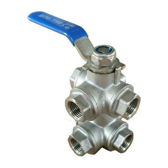 6-way Ball Valve Stainless Steel Ball Valve M16X1.5 Female Thread Six Port Control Ball Valve