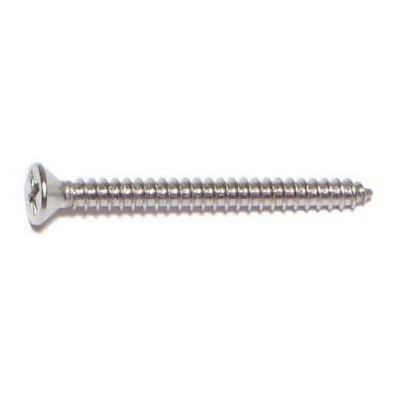 #6 x 1-1/2" 18-8 Stainless Steel Phillips Flat Head Sheet Metal Screws SMSFSS-154