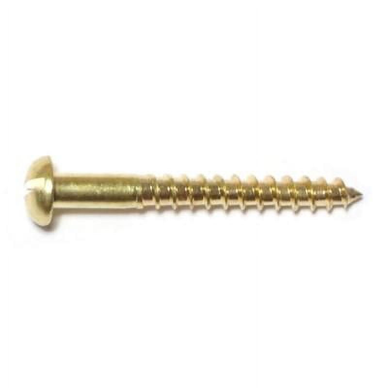 #6 x 1-1/4" Brass Slotted Round Head Wood Screws WSRB-126 (25 pcs.)