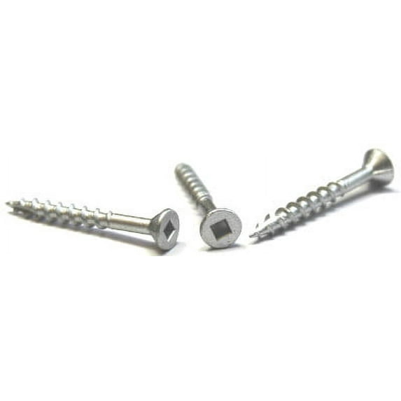 #6 x 1 1/4" Deck Screws / Square / Flat Head / Type 17 / Steel / High Corrosion Resistant Silver Zinc / With Nibs - 7000 Piece Carton