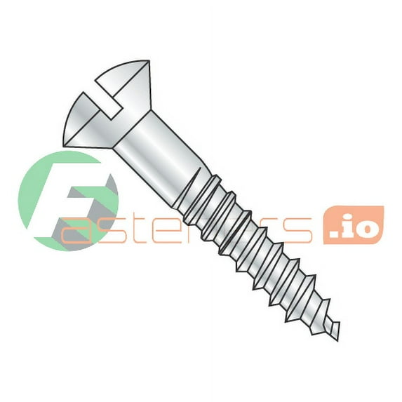#6 x 1 1/4" Wood Screws / Slotted / Oval Head / Steel / Zinc (Quantity: 5,000 pcs)